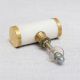 White Round Stone Gold Cabinet Knobs